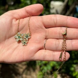 18K Gold Plated Stainless Steel Diamond Flower Necklace